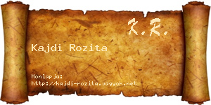 Kajdi Rozita névjegykártya